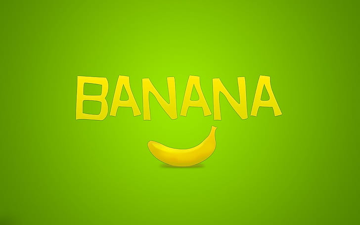 Банан, иллюстрация банана, типография, 2560x1600, банан, HD обои