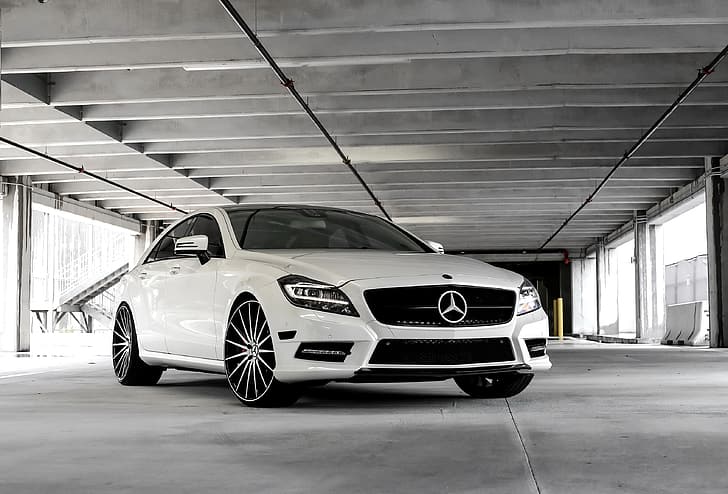 Mercedes, black, with, CLS550, gloss, customized, HD wallpaper