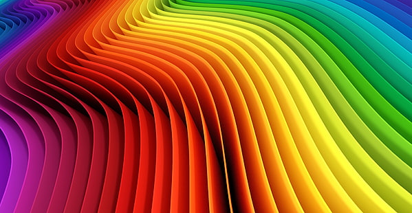 abstraction, background, abstract, Rainbow, Kolor, colored, wavy, HD wallpaper HD wallpaper