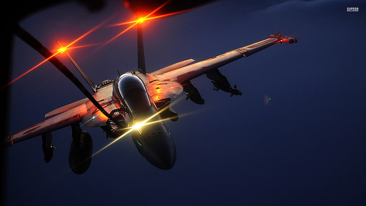 Въздушно зареждане, McDonnell Douglas FA-18 Hornet, военен, FA-18 Hornet, самолет, реактивен изтребител, HD тапет
