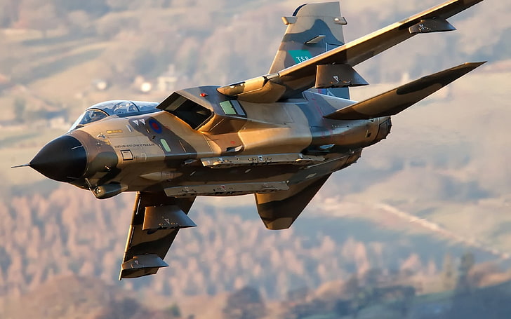 Panavia Tornado, коричневый истребитель, Самолеты / Самолеты,, авиация, HD обои