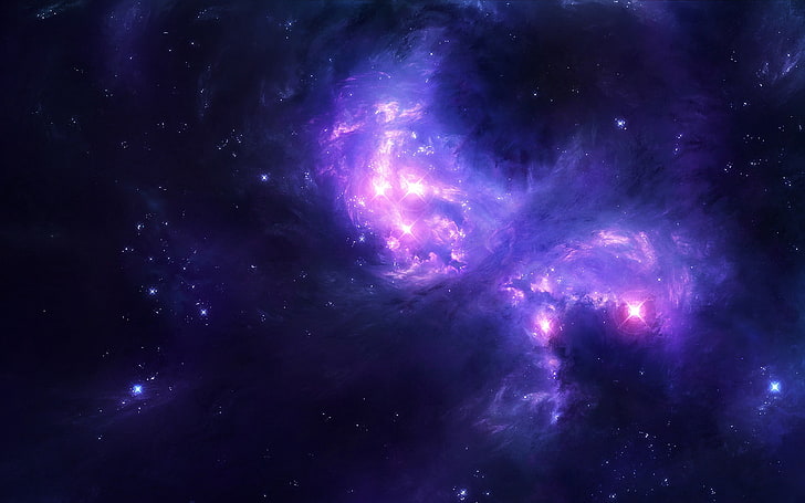 purple and black galaxy wallpaper, background, sky, stain, dark, HD wallpaper