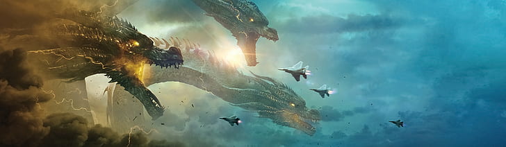 Filme, Godzilla: Rei dos Monstros, Rei Ghidorah, HD papel de parede