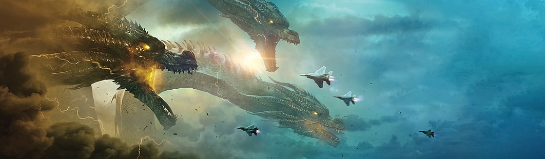 ภาพยนตร์เรื่อง Godzilla: King of the Monsters, King Ghidorah, วอลล์เปเปอร์ HD HD wallpaper
