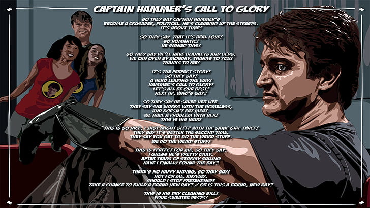 Horrible'ın Blog Boyunca Söyle, Nathan Fillion, şarkı sözleri, Kaptan Hammer, HD masaüstü duvar kağıdı