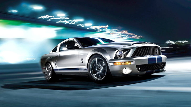 gray Ford Shelby, ford, mustang, gray, shelby, gt500, auto, HD wallpaper