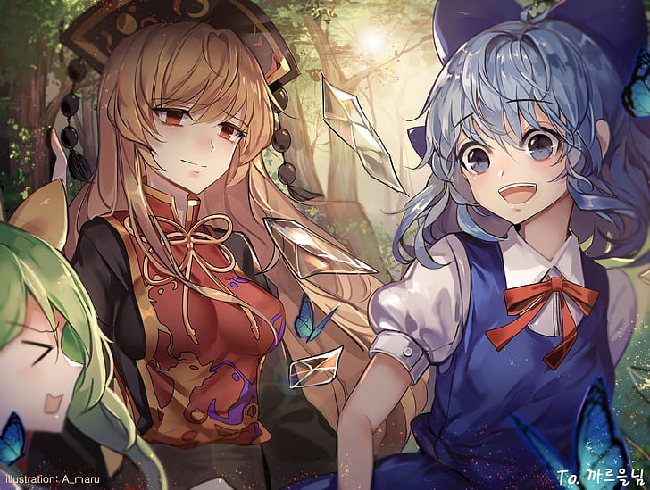 Anime, Touhou, Cirno (Touhou), Daiyousei (Touhou), Junko (Touhou), HD-Hintergrundbild
