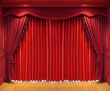 red curtain, red, blind, curtain, folds, HD wallpaper HD wallpaper
