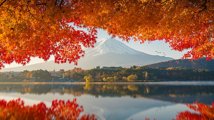 snow-capped mountain, photography, Japan, Mount Fuji, HD wallpaper