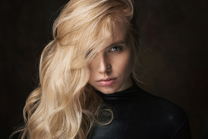 Мария Попова, жени, блондинка, лице, портрет, модел, HD тапет