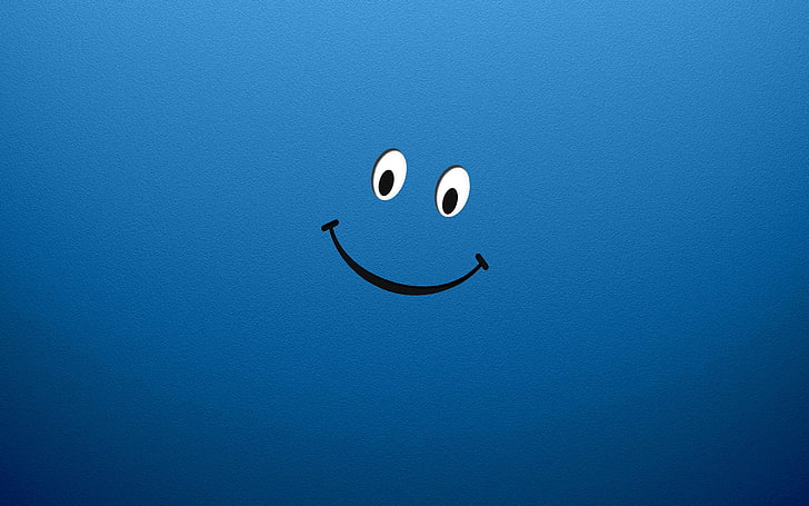 블루 스마일, 웃는 그림, 재미 있은, 파랑, 웃는 얼굴, 배경, HD 배경 화면