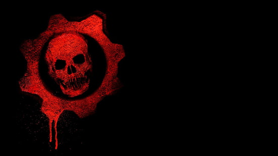 Gears of War Skull Schwarz HD, Videospiele, Schwarz, Krieg, Schädel, Zahnräder, HD-Hintergrundbild HD wallpaper