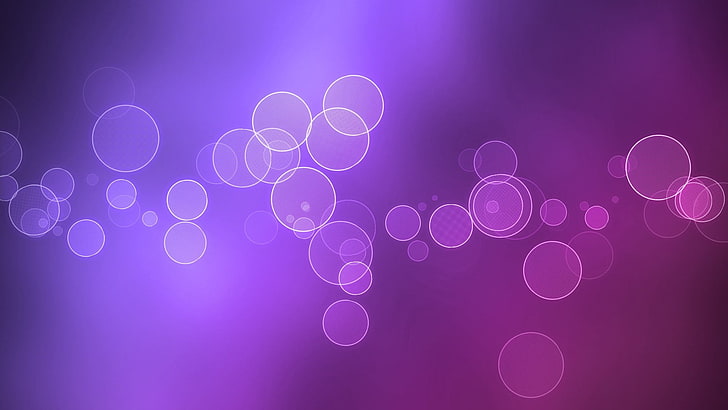 pink bubbles, glare, circles, purple, HD wallpaper