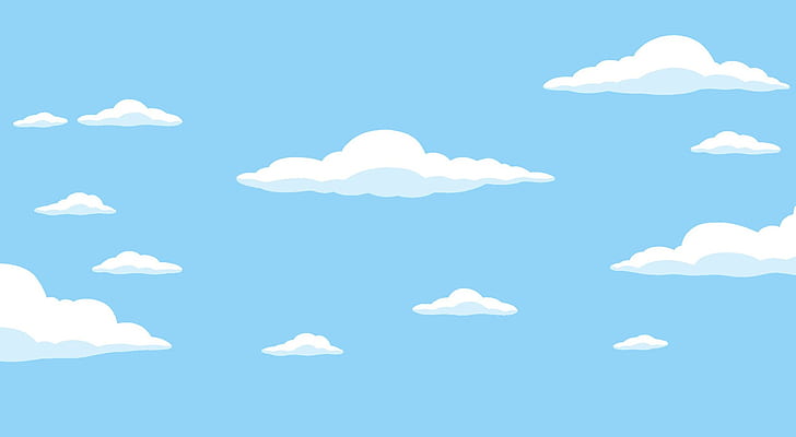 simple, minimalisme, fond bleu, nuages, Fond d'écran HD