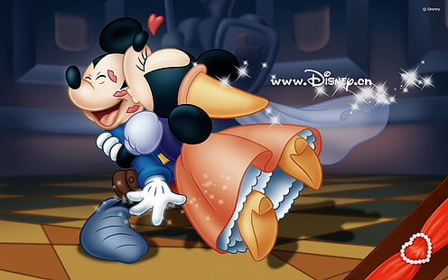 Целувки на Мики и Мини Маус за тапет за любов на Мики Дисни HD и фон 1920 × 1200, HD тапет HD wallpaper