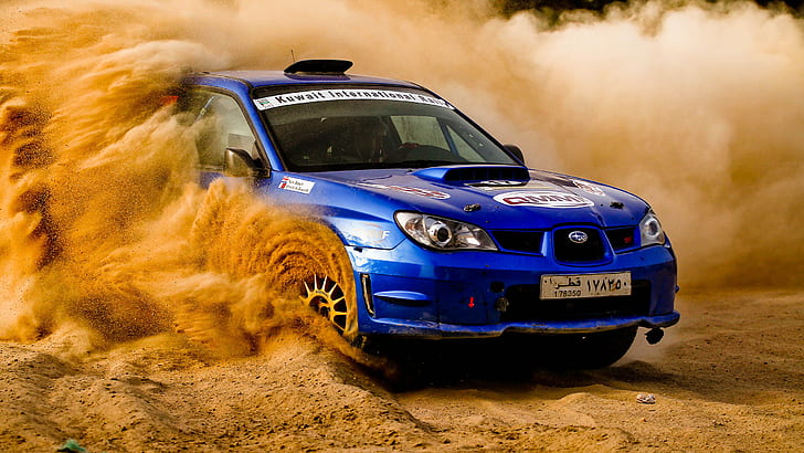 Subaru Impreza WRX STi, deserto, auto da rally, deriva, Sfondo HD