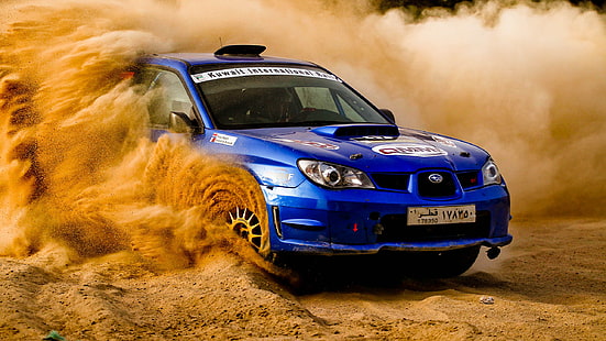 Subaru Impreza WRX STi, deserto, auto da rally, deriva, Sfondo HD HD wallpaper