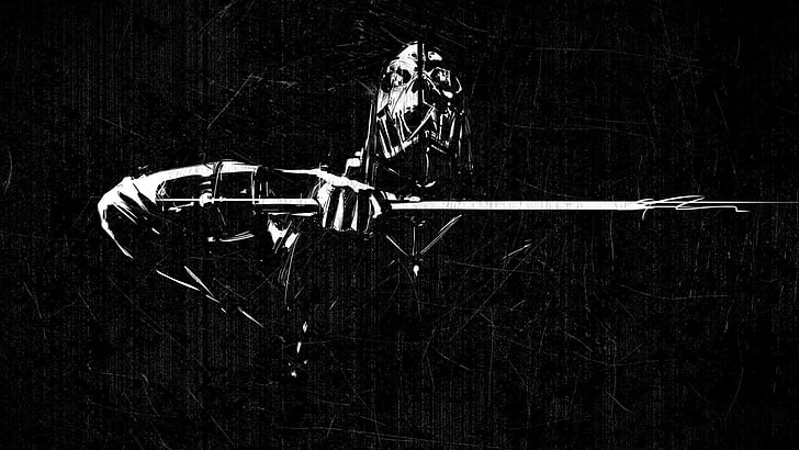 wallpaper karakter video game, Corvo Attano, Dishonored, black, Wallpaper HD