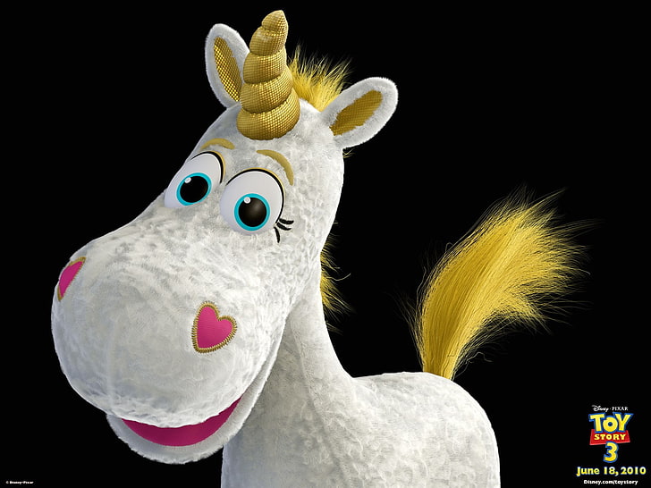 Toy Story 3 mainan mewah unicorn abu-abu, unicorn, film, Toy Story, Toy Story 3, Wallpaper HD