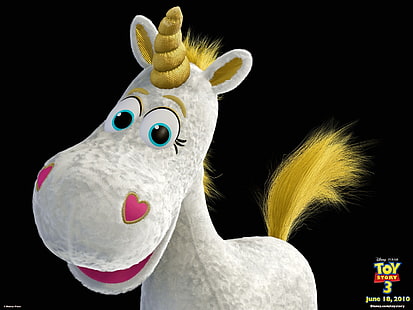 Toy Story 3 peluche unicorno grigio, unicorni, film, Toy Story, Toy Story 3, Sfondo HD HD wallpaper