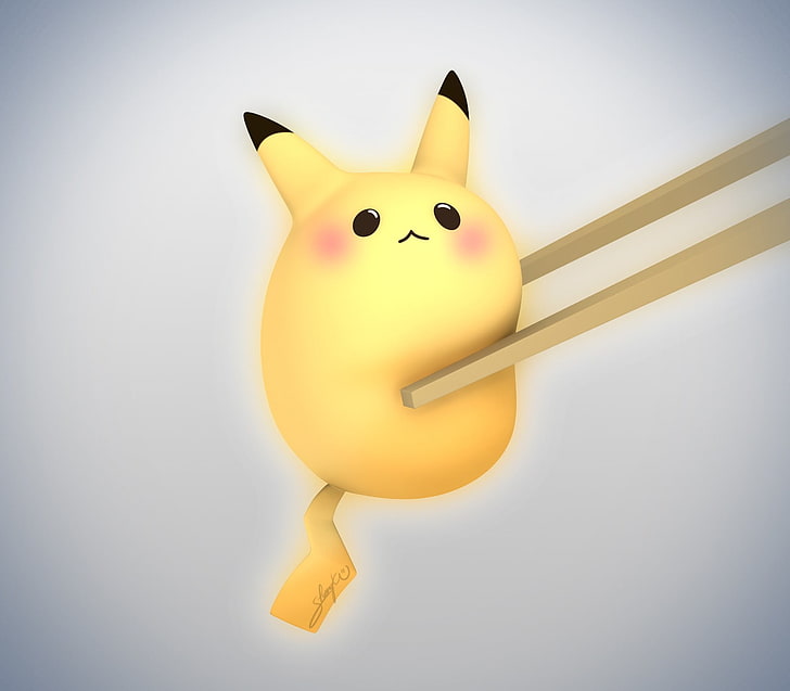 Pokemon Pikachu Illustration, Pikachu, Pokémon, 3D, Videospiele, Cartoon, Fankunst, HD-Hintergrundbild