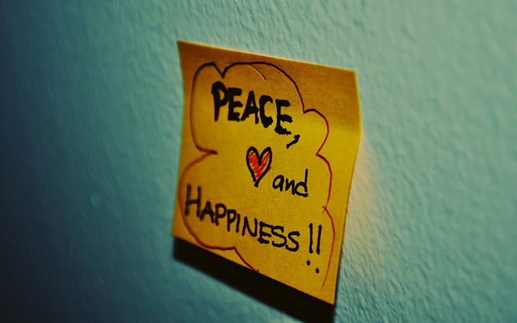 Peace and Happiness, peace, happiness, quote, bakground, HD wallpaper