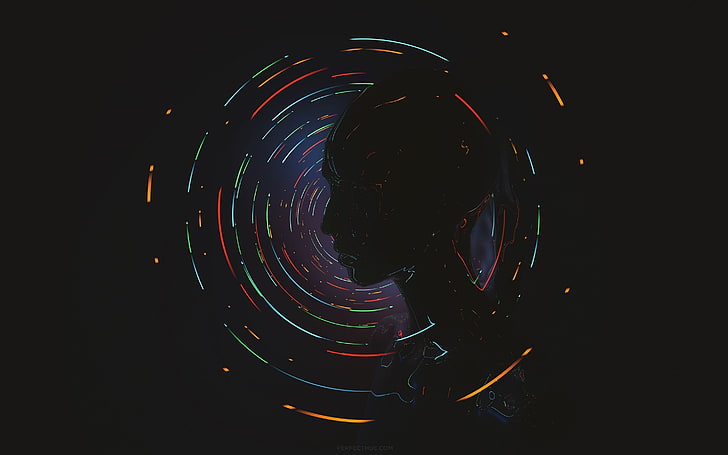 ภาพเงาของวอลล์เปเปอร์ดิจิทัลของมนุษย์นามธรรมนิยายวิทยาศาสตร์ศิลปะดิจิตอล, วอลล์เปเปอร์ HD