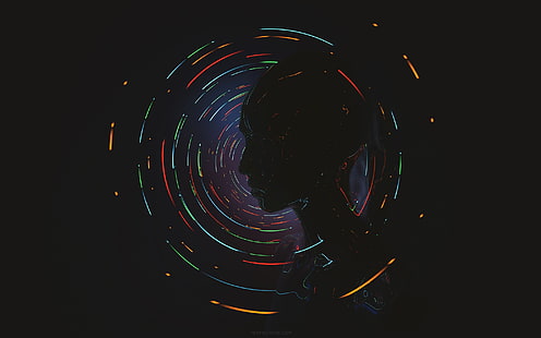 ภาพเงาของวอลล์เปเปอร์ดิจิทัลของมนุษย์นามธรรมนิยายวิทยาศาสตร์ศิลปะดิจิตอล, วอลล์เปเปอร์ HD HD wallpaper