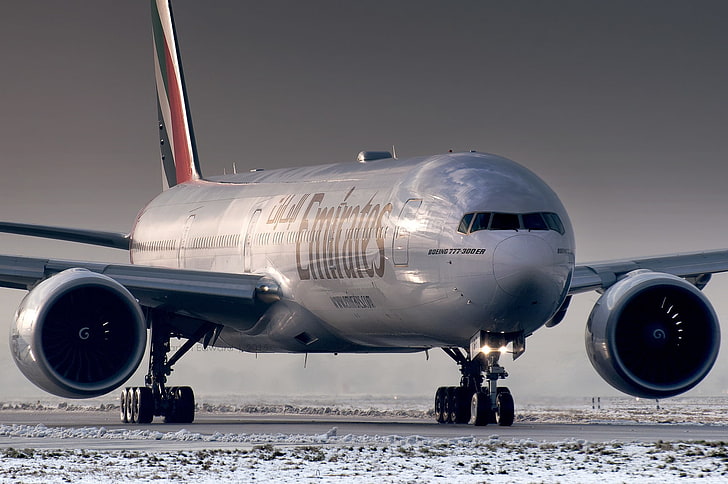 300ER, 777, airplane, Boeing, Emirates, Planes, HD wallpaper