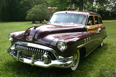 1952, 263ci, buick, cars, classic, estate, retro, straight 8, wagon, HD wallpaper HD wallpaper