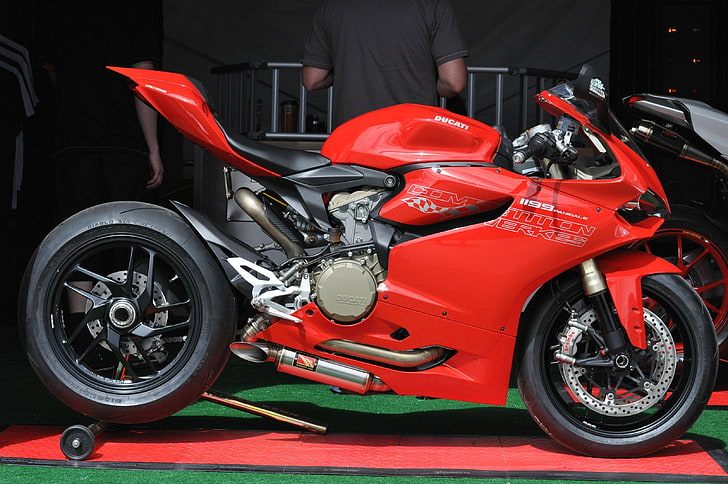 rotes und schwarzes Sportfahrrad, Ducati, Motorrad, HD-Hintergrundbild