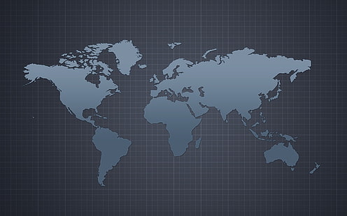mapa del mundo, gris, fondo, mapa, continentes, Fondo de pantalla HD HD wallpaper
