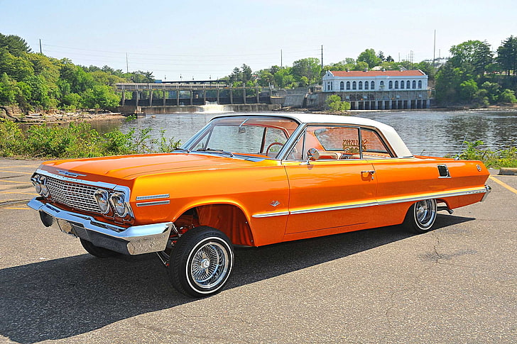 1963, auto, automobile, car, chevrolet, custom, impala, lowrider, vehicle, HD wallpaper