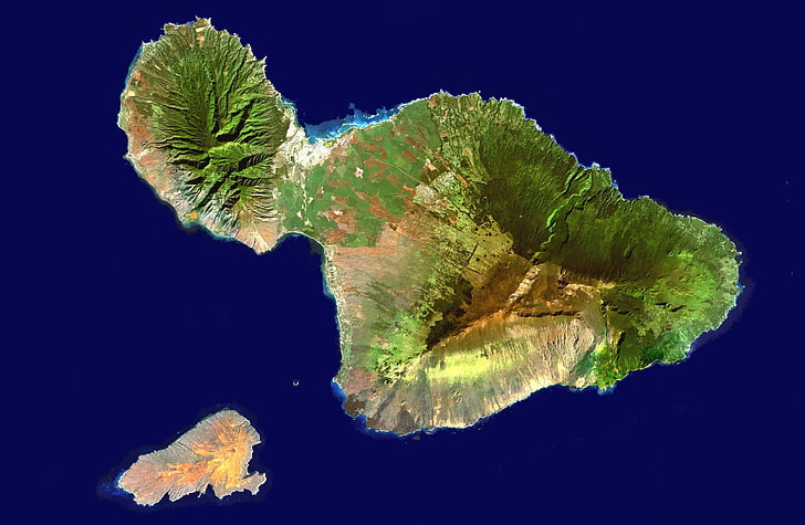 Мауи, Хаваи, аерофотография на зелен остров, Пътуване, Острови, Хавай, Мауи, HD тапет