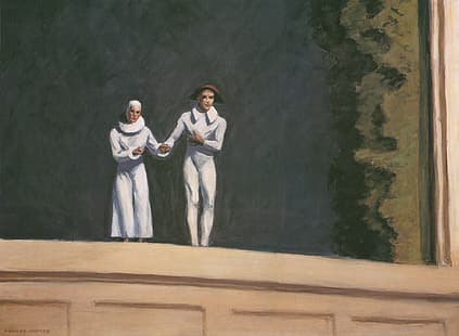 Edward Hopper, 1965, Dua Komedian, Wallpaper HD HD wallpaper
