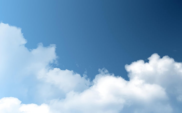 white clouds digital wallpaper, clouds, sky, nature, blue, HD wallpaper