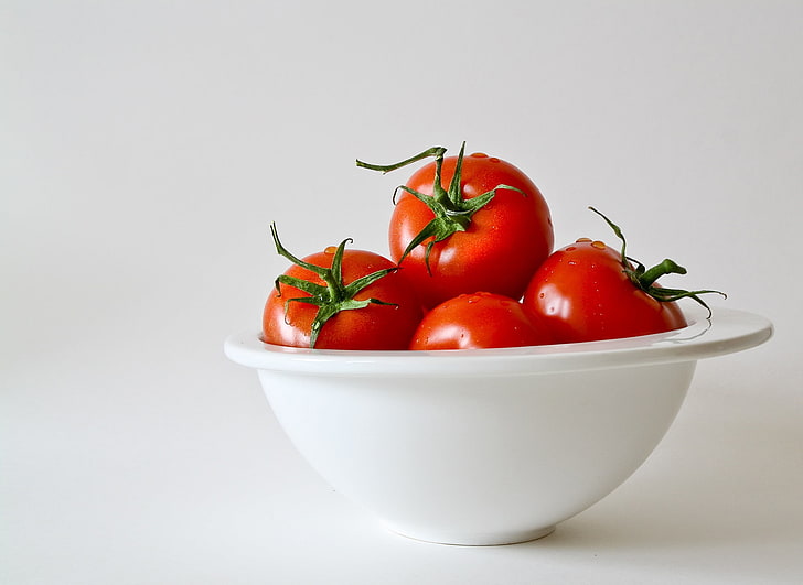 red tomatoes, tomatoes, tomato, tray, vegetables, HD wallpaper