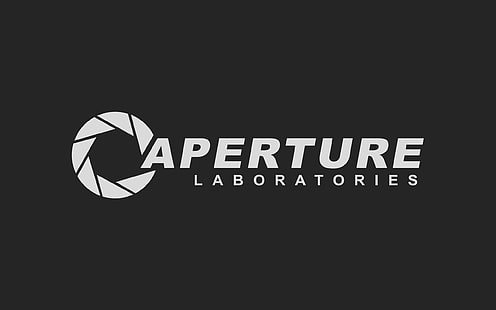 Portal Aperture BW Logo HD ، ألعاب الفيديو ، وزن الجسم ، البوابة ، الشعار ، الفتحة، خلفية HD HD wallpaper