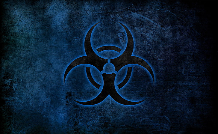 Символ за биологична опасност, цифров тапет за биологична опасност, артистичен, гръндж, символ, биологична опасност, HD тапет
