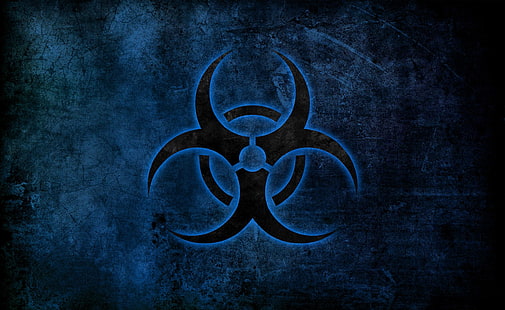 Символ за биологична опасност, цифров тапет за биологична опасност, артистичен, гръндж, символ, биологична опасност, HD тапет HD wallpaper