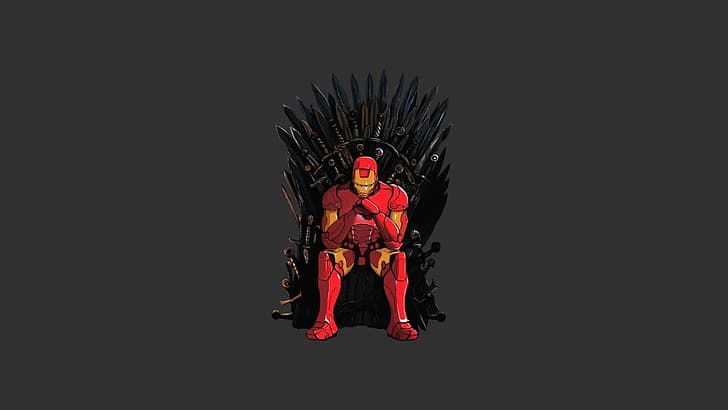 game of thrones, iron man, Tony Stark, iron throne, HD wallpaper
