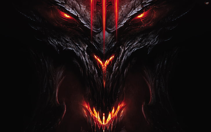 Wallpaper Diablo III, setan, Setan, Diablo 3, Diablo III, wajah dan kepala, Wallpaper HD
