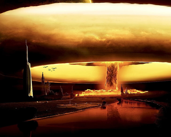 explosão nuclear, uma explosão nuclear, HD papel de parede
