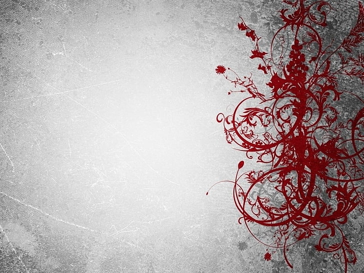 rote Blumentapete, abstrakt, HD-Hintergrundbild