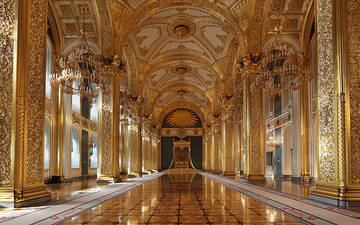 Тронный зал Большой Кремлевский дворец 95320, HD обои