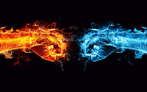 Ice and Fire showdown, Ice, Fire, Showdown, Wallpaper HD HD wallpaper