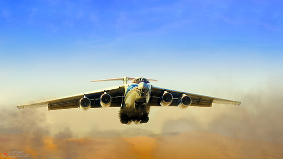 самолет, военный самолет, транспорт, Ильюшин Ил-76, HD обои HD wallpaper