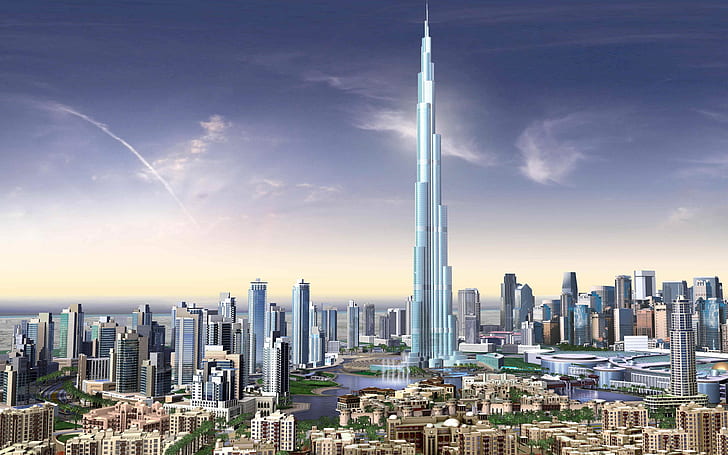 Arranha-céus do Burj Dubai Emirados Árabes Unidos HD, burj khalifa, arranha-céus, mundo, viagens, viagens e mundo, dubai, burj, Emirados Árabes Unidos, HD papel de parede