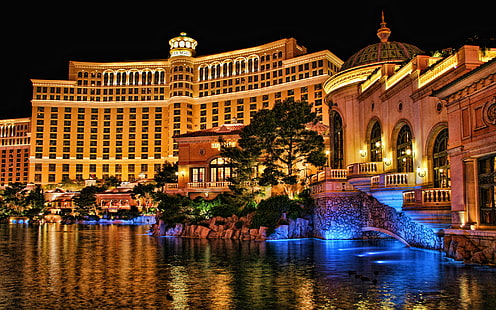 Lyxigt Bellagio Hotel And Casino Las Vegas, Nevada, Nordamerika Vacker Hd Desktop Wallpaper 2880 × 1800, HD tapet HD wallpaper