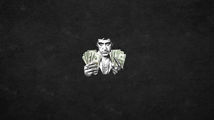 Al Pacino, black background, Scarface, Tony Montana, HD wallpaper